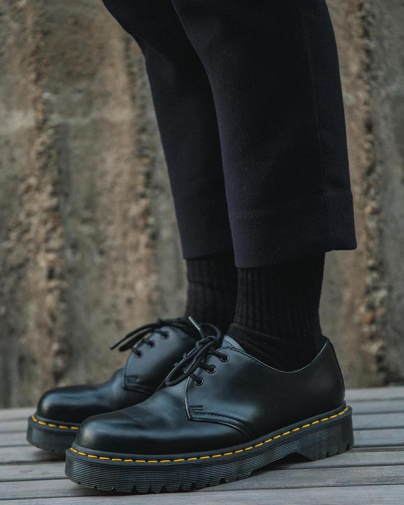 Men's Dr Martens 1461 Bex Smooth Leather Oxfords Shoes Black | AU 587BEX